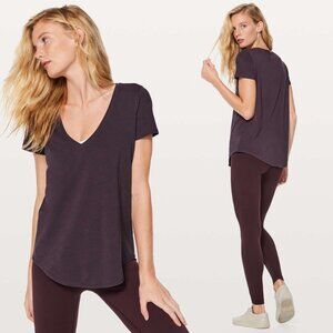 Lululemon Vintage Grape Purple Pima Cotton Blend V-Neck Love Tee